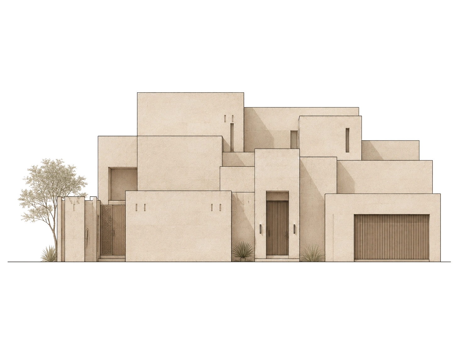 Contemporary interpretation of Najdi massing