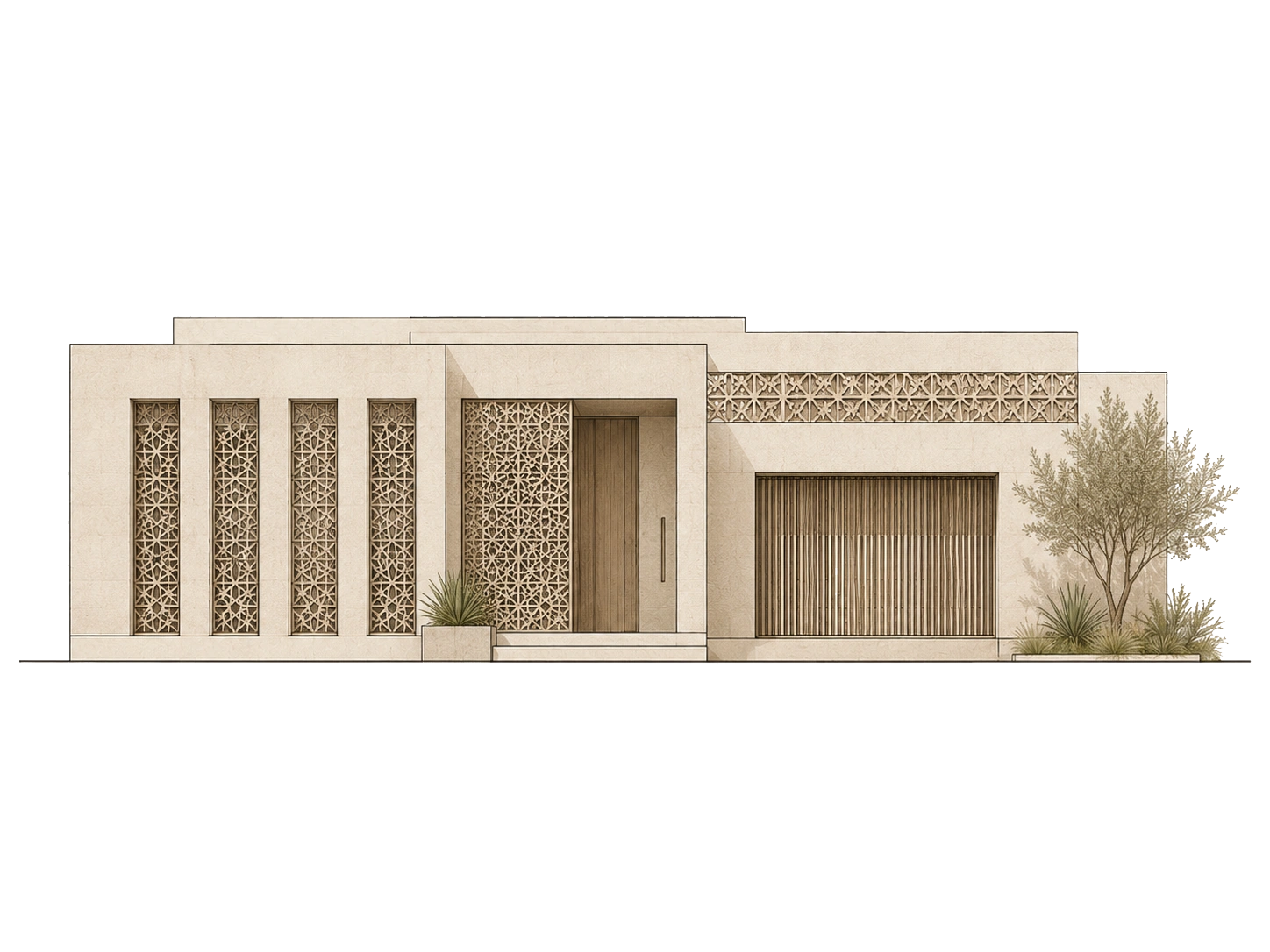 Contemporary interpretation of Najdi screens